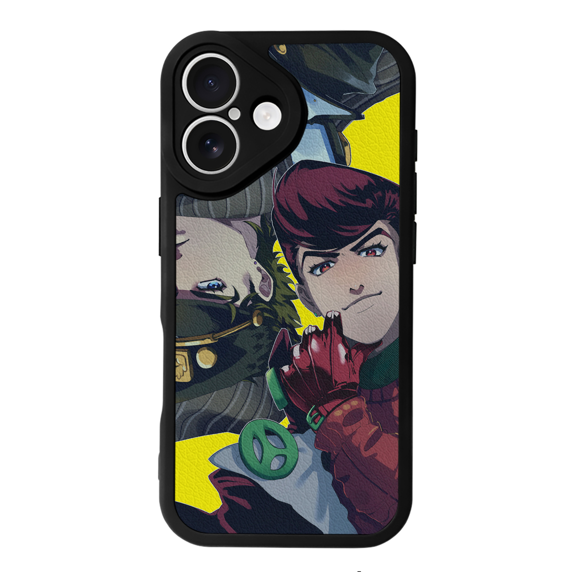 （画像用） ジョジョの奇妙な冒険 JoJo's Bizarre Adventure 【iPhone 16シリーズ対応】シリコンスマホケース（レザー調） 材質：シリコン